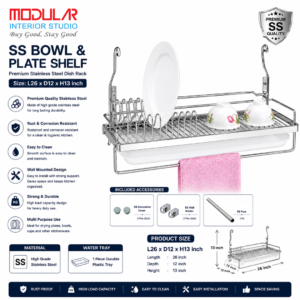 Hanging Bowl and Plate Basket for Kitchen Storage