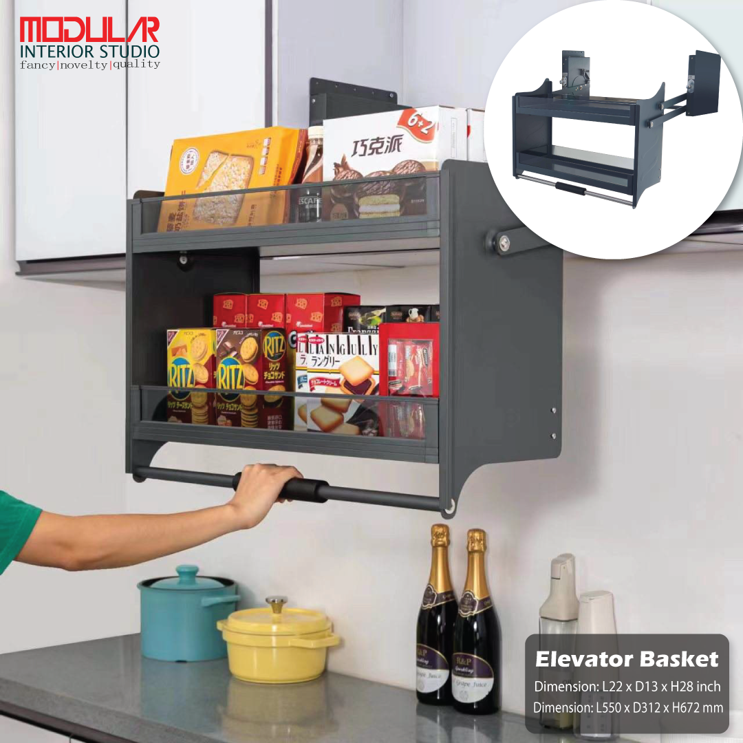 Elevator Basket for Modular Kitchen | Space-Saving Pull-Down Storage Solution - Image 3