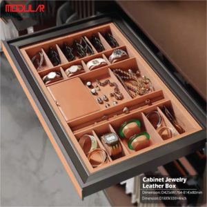 Luxury Leather Jewelry & Watch Drawer Organizer | Custom Closet Insert
