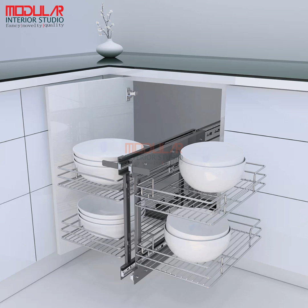 Modern Pull-Out Corner Cabinet Organizer