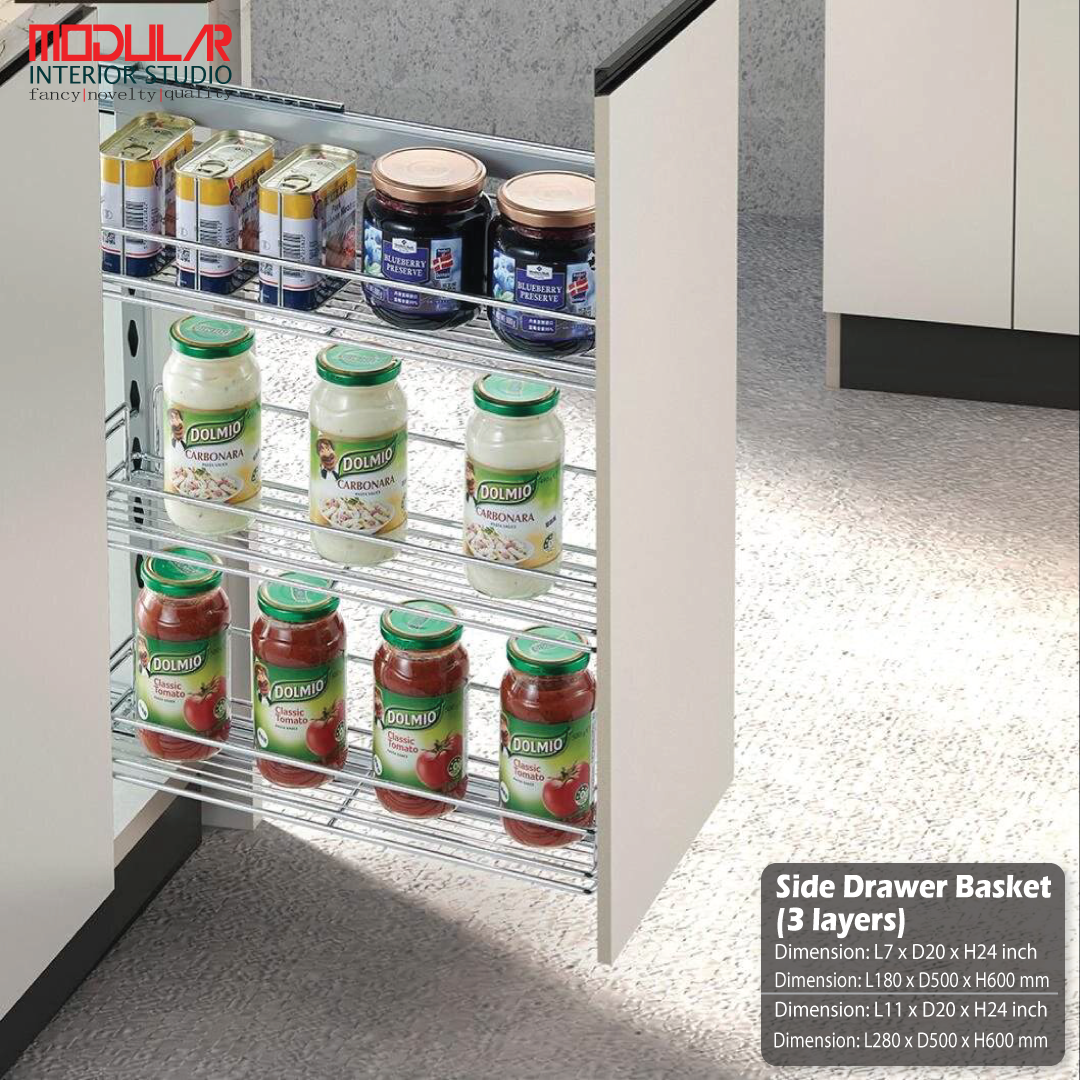 Spice Side Drawer Basket 009F (3 layers)