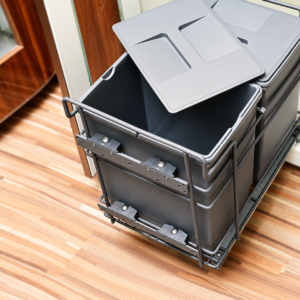 Heavy Duty Trash cans (2x27L) sliding waste bins